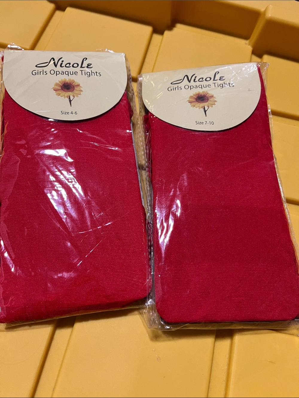 Nicole Girls Opaque Tights – Bright Red